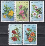 St. Vincent 1976 - Colibri și flori de hibiscus, MNH, Nestampilat