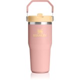 Stanley IceFlow&trade; Flip Straw 2.0 Tumbler sticlă termos din oțel inoxidabil Peach Rose 410 ml