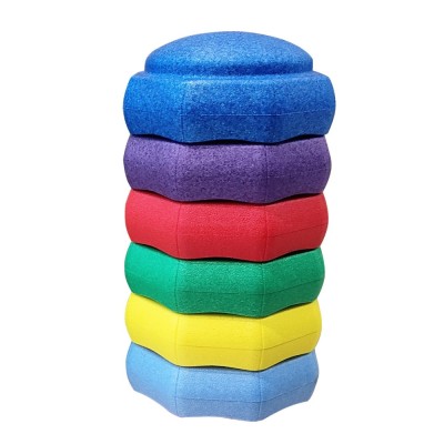 Jucarie de Echilibru, Flippy, Tip Stepping Stones, 6 Piese, din Spuma, pentru Miscare, Sarituri, Prindere, 28 x 28 x 50 cm, Model 5, Multicolor foto