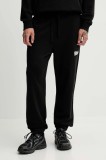Hugo Blue pantaloni de trening din bumbac culoarea negru, cu imprimeu, 50549779