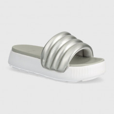 Puma papuci Karmen Slide Puffy femei, culoarea gri, cu platforma, 395399