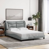 VidaXL Cadru de pat fără saltea, gri deschis, 140x190 cm, textil