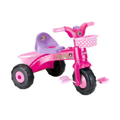 Tricicleta pentru copii Barbie Dolu, 50 x 64 x 46 cm, plastic, claxon incorporat, maxim 30 kg, 3 ani+, Roz foto