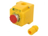 Casetă de comandă ST22 cu 1 buton cap ciupercă NC IP65