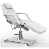 Cumpara ieftin Pat Cosmetica Hidraulic Reglabil 2303 Alb Piele Eco, Inaltime 63-75cm, Metalic, Suporta 150kg, Total Pro Beauty