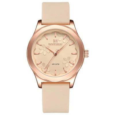 Ceas de dama Naviforce Luxury Fashion Casual Quartz Silicon Roz foto