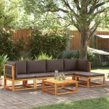 VidaXL Set canapele de grădină cu 6 piese, lemn de salc&acirc;m și fr&acirc;nghie 3278827