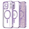 Husa MagSafe pentru Apple iPhone 13 Pro, Techsuit, Luxury Glitter, Mov Deschis