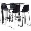 Gossi set mobilier de bar, 5 piese, negru, plastic