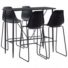 Set mobilier de bar, 5 piese, negru, plastic foto