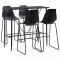 Gossi set mobilier de bar, 5 piese, negru, plastic