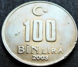 Cumpara ieftin Moneda 100 BIN LIRA - TURCIA, anul 2003 * cod 1423, Europa