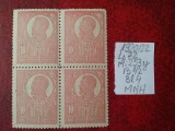 1920 Romania- Ferd. b. mare Lp72 Mi253y-Bl.4-MNH