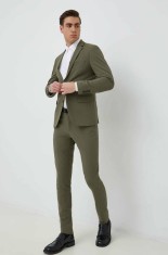 Lindbergh costum Barbati, culoarea verde, neted