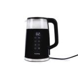 Fierbător electric Huslog ClearTouch AK-0832, 1,7 l, 2200 W, control tactil, temperatură reglabilă 40&ndash;100 &deg;C, menținere la cald, negru