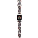Curea pentru Apple Watch 1/2/3/4/5/6/7/8/9/10/SE/SE 2 (38/40/41/42mm) - Hello Kitty Strap Silicone Tags Graffiti (HKAWMSDGPTE) - Beige