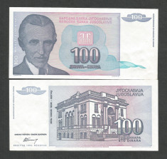 IUGOSLAVIA 100 DINARI DINARA 1994 [2] P- 139 a , a UNC foto