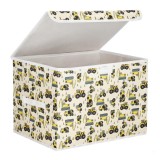 Cutie depozitare jucarii, pliabila cu capac, model utilaje constructii, 30x32x43cm, crem Household NewTrend