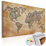 Cumpara ieftin Tablou din plută - Postcards from the World [Cork Map] 60x40 cm