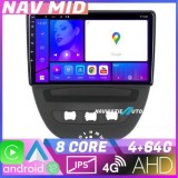Navigatie Citroen C1 Peugeot 107 Toyota Aygo 2005-2014 Octa Core EDOTEC-LITE Android Ecran 720P Octa Core 4+64 Carplay Android auto v1 CarStore Techno