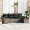 VidaXL Set de canapele pentru grădină cu pernă 5 pcs Gri Rattan poli 3354328