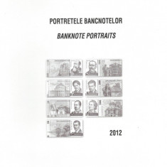 |Romania, LP 1932a/2012, Portretele bancnotelor (uzuale), carton filatelic