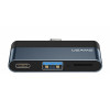 Hub Type-C la 1xUSB, Type-C, Micro SD - USAMS mini (US-SJ491) - Dark Gray