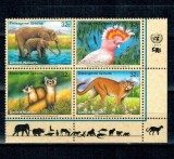 ONU New York 1997 - Fauna protejata, animale, serie neuzata