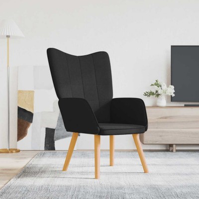 vidaXL Scaun de relaxare, negru, material textil 327925 foto