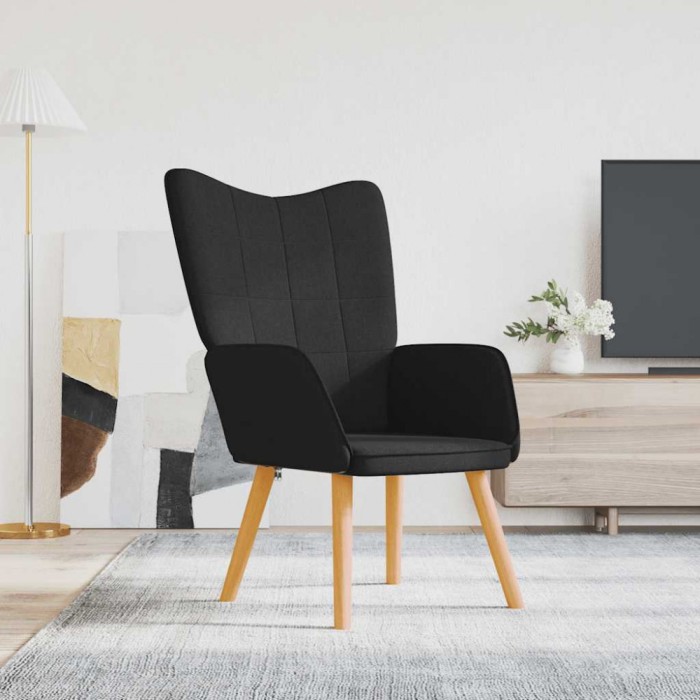 vidaXL Scaun de relaxare, negru, material textil 327925