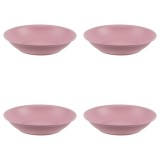 Set farfurii 4 piese, farfurii adanci, din plastic, culoare Powder Pink, diametru 18 cm