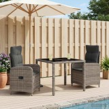 Cumpara ieftin Set dining pentru exterior 3 buc. Gri deschis si gri inchis