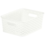 Cutie depozitare suprapozabila Rattan Curver, alb, 4 L, 25,5 x 19,6 x 10,2 cm