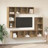 VidaXL Set comodă TV 4 pcs stejar artizanal 37 x 37 x 142.5 cm