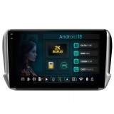 Navigatie 2K Peugeot 208 2008 (2012+) 8GB RAM Android 13 Octacore Slot Sim 4G DSP GPS Wi-FI Carplay Android Auto USB Bluetooth Waze Touchscreen 10.36