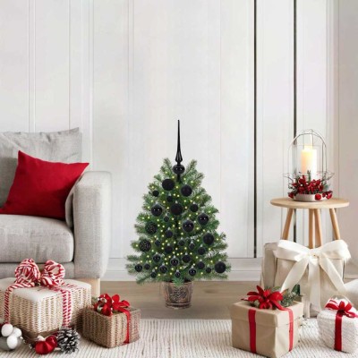 vidaXL Brad de Crăciun artificial cu 150 LED Verde 75 cm PE și PVC 3397303 foto