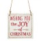 Ornament Brad Crăciun, Model Tăbliță din Lemn, Mesaj &quot;Wishing You the Joy of Christmas&quot;, 10x10cm