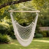 Hamac Suspendabil Macrame pentru Relaxare Boho &icirc;n Spații Exterioare și Interioar, CMCLASS