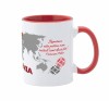 Cana Ceramica Personalizata Romania, Model 6 INOVATIX&reg;, 330ml, Cadou Universal, Alb/Rosu