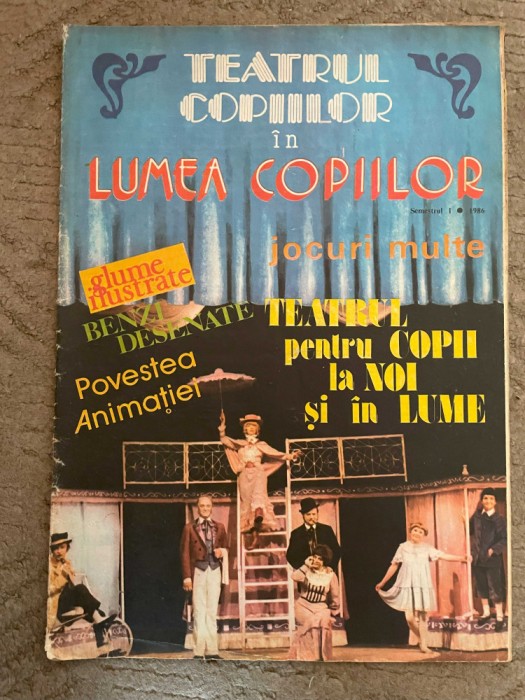 teatrul copiilor in lumea copiilor semestrul 1 1986 RSR benzi desenate ilustrata carte copii jocuri hobby