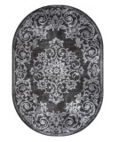 Cumpara ieftin Covor Oval Model Mira 24016-196, Marime 50 x 80 cm, Gri, Inaltime Fir 6 mm, Antialergic, Polipropilena, Living, Dormitor, Sufragerie, Birou