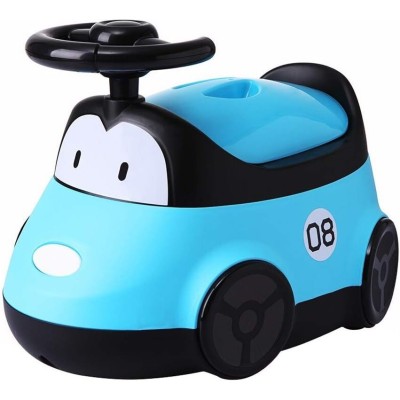 Olita pentru Copii, Flippy, +1an, Portabila, Design Masinuta cu Capac, Model Prietenos, Non-Toxic, Compartiment Detasabil, Usor de Curatat, Albastru foto