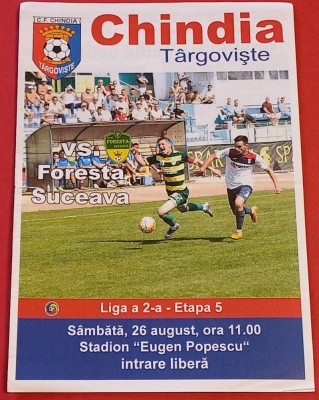 Program meci fotbal &amp;quot;CHINDIA&amp;quot; TARGOVISTE - &amp;quot;FORESTA&amp;quot; SUCEAVA (26.08.) foto