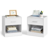 Cumpara ieftin Set 2 noptiere Alb Vasagle 39x27.6x41 cm
