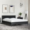 VidaXL Cadru de pat, negru, 135x190 cm, lemn prelucrat și metal 3280027