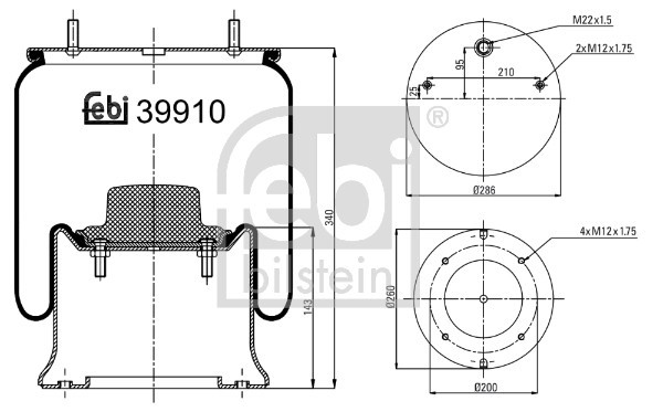 FEBI BILSTEIN 39910 Burduf, suspensie pneumatica