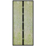 Plasa protectie insecte / tantari cu inchidere magnetica, Floral, pentru usi, poliester, alb + verde, 100 x 210 cm