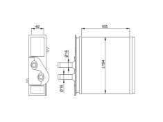 Radiator Incalzire Fiat Barchetta, 01.1995-04.2004, motor 1.8, benzina, cutie manuala, tip Borletti, aluminiu mecanic/plastic, 165x195x42 mm, SRLine