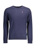 Cumpara ieftin Pulover DAMAVAND barbati, cu mini logo brodat, Regular fit, Bleumarin, S