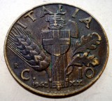 1.638 ITALIA WWII VITTORIO EMANUELE III 10 CENTESIMI 1942 R, Europa, Bronz-Aluminiu